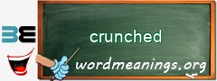 WordMeaning blackboard for crunched